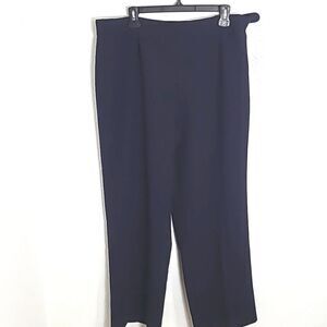 Coldwater Creek Navy Blue Dress Pants, Wide-leg, Side Zipper, Size 16P